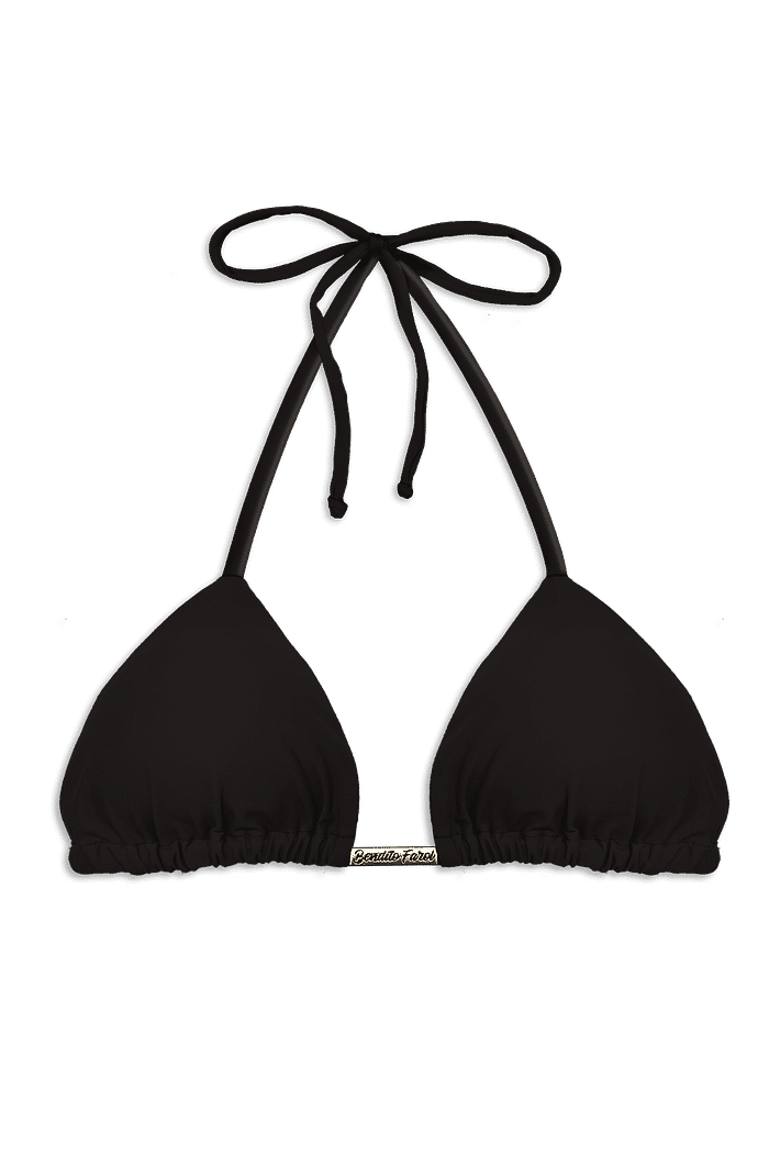 TOP DE BIQUÍNI CORTININHA | PRETO LISO