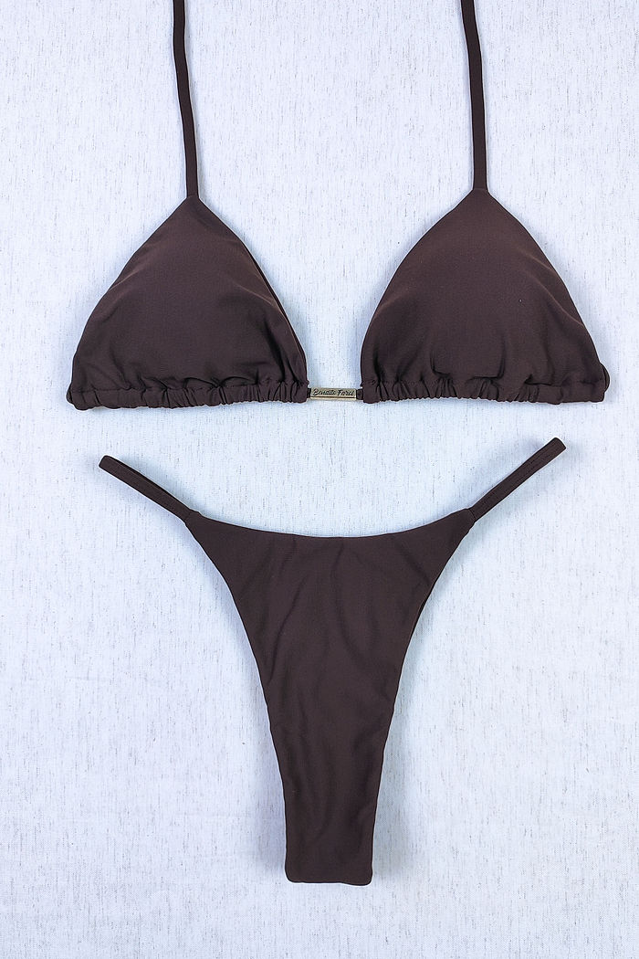 CONJUNTO SOL MARQUINHA | CORTININHA MÓVEL + CALCINHA SOL CHOCOLATE LISO