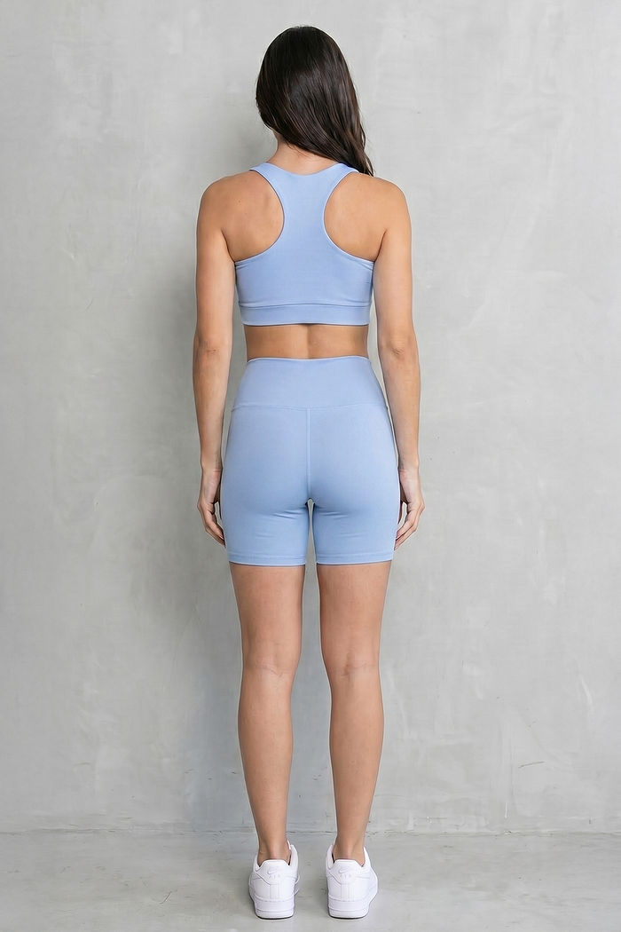 CONJUNTO FITNESS FEMININO TOP E SHORT FROZEN BENDITO FAROL