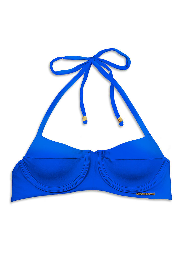 TOP DE BIQUÍNI MEIA TAÇA RETRO | AZUL BIC