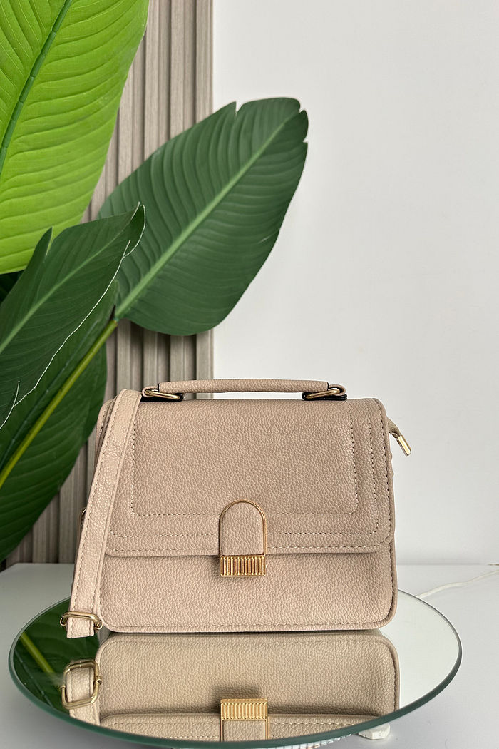 BOLSA COURO ECO AURORA MINI - BEGE MÉDIO