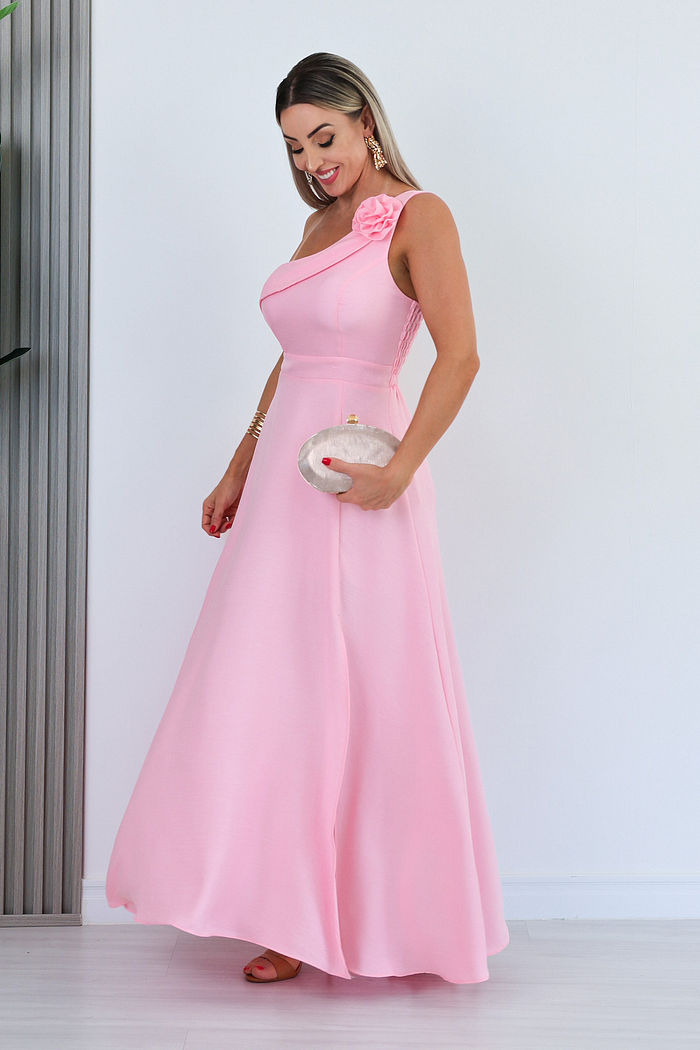 VESTIDO MANGA NULA JUSSARA - ROSA BEBÊ