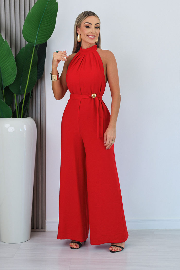 MACACÃO FRENTE UNICA EMANUELE - VERMELHO