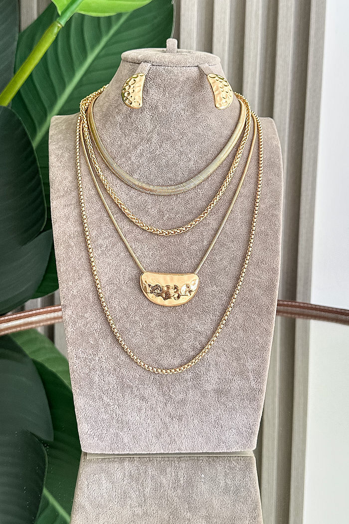 COLAR DOURADO 4 em 1 LAURA - NA COMPRA DO COLAR, GANHE O BRINCO!