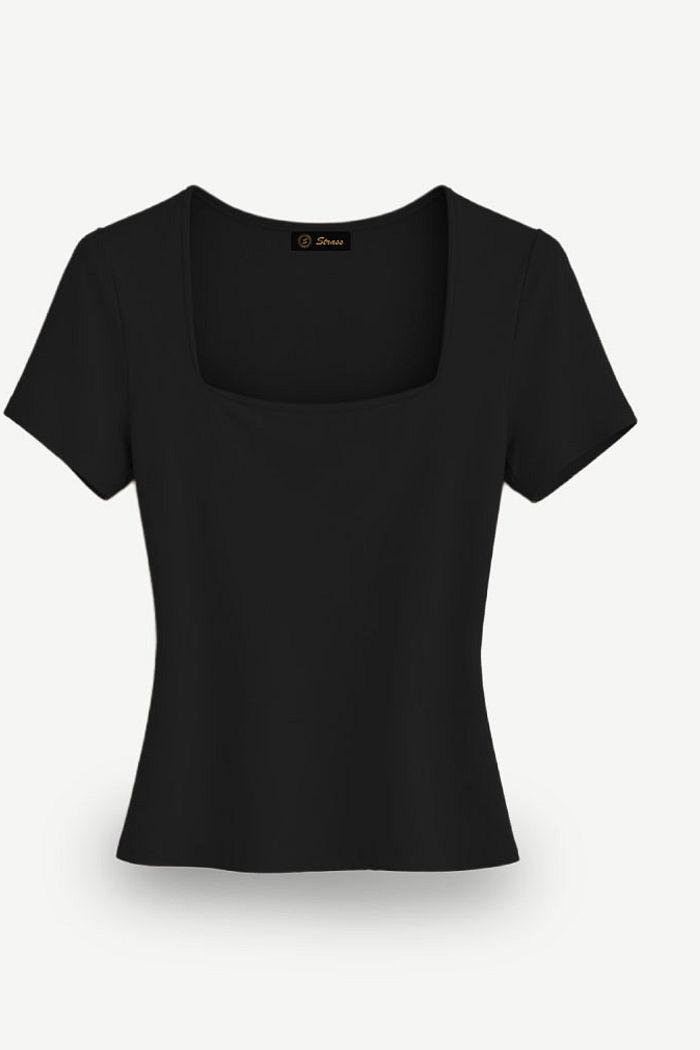 BLUSA MANGA CURTA IVI - PRETO