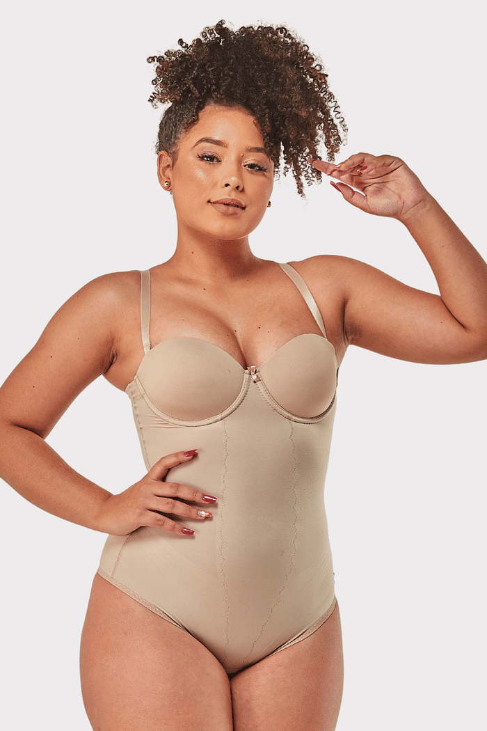 BODY MODELADOR TOMARA QUE CAIA MÉDIA COMPRESSÃO C/ BOJO JANAÍNA