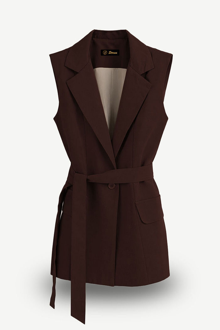 MAXI COLETE ALFAIATARIA VALÉRIA - MARROM CAFÉ