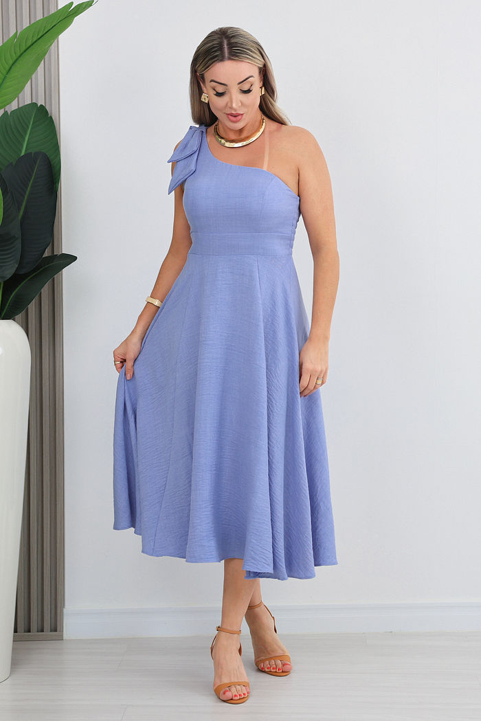 VESTIDO MANGA NULA TELMA - AZUL