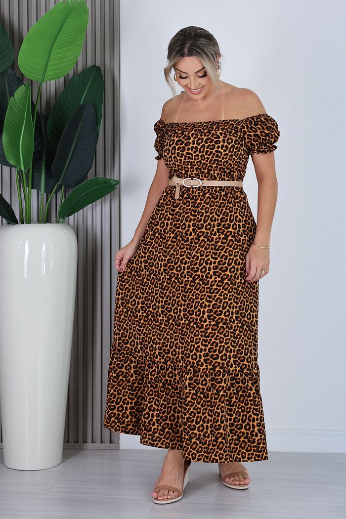 VESTIDO OMBRO A OMBRO RENATA - ONÇA