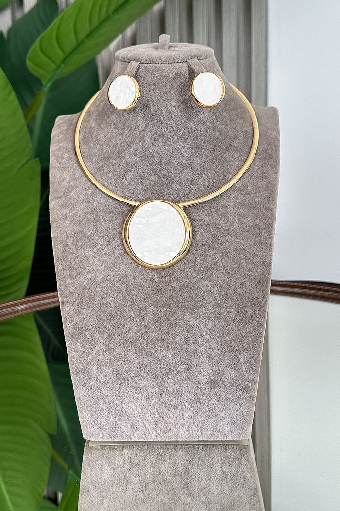 CONJUNTO COLAR E BRINCO PATY - DOURADO