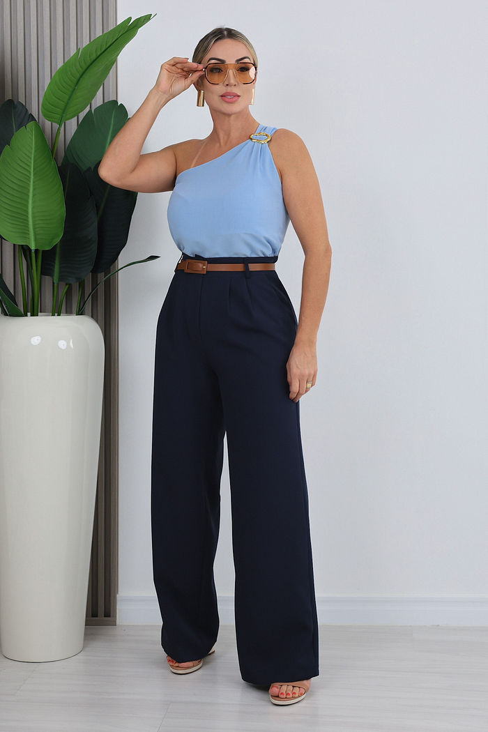 CALÇA ALFAIATARIA RETA IRIANE - AZUL MARINHO