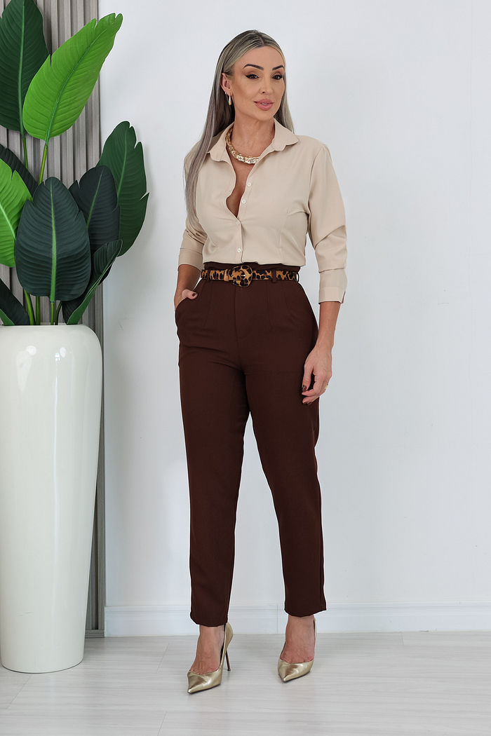 CALÇA ALFAIATARIA ADELIA - MARROM