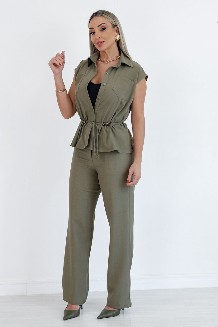 CONJUNTO REGATA E CALÇA ALESSANDRA - VERDE