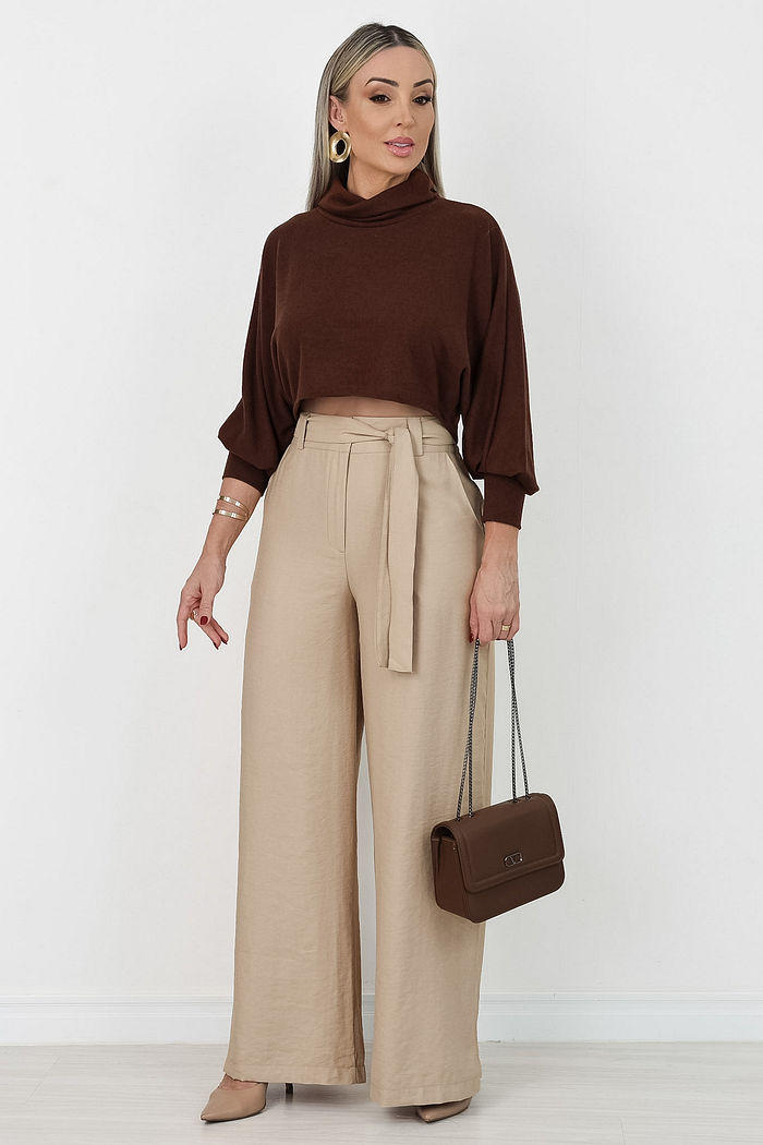 CALÇA PANTALONA TAINÁ - BEGE