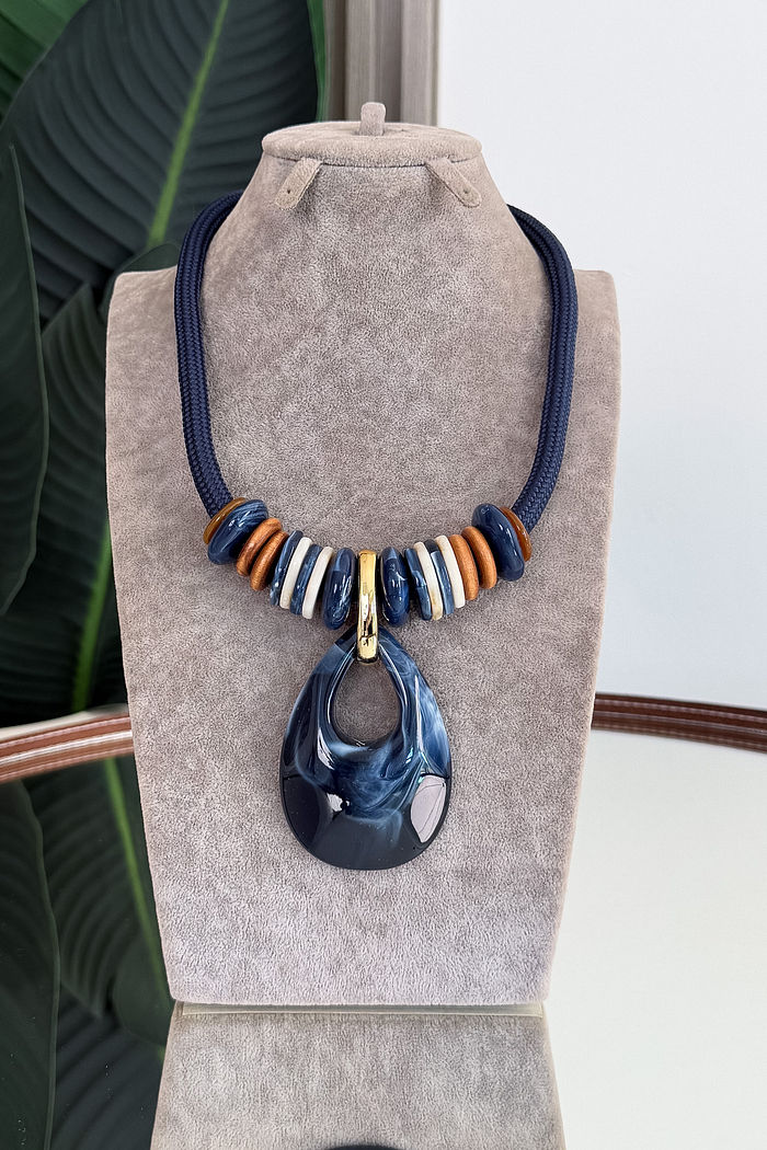 COLAR CORDA NICOLE - AZUL MARINHO