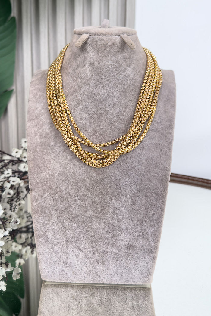 COLAR VIENA - DOURADO MULTICAMADAS