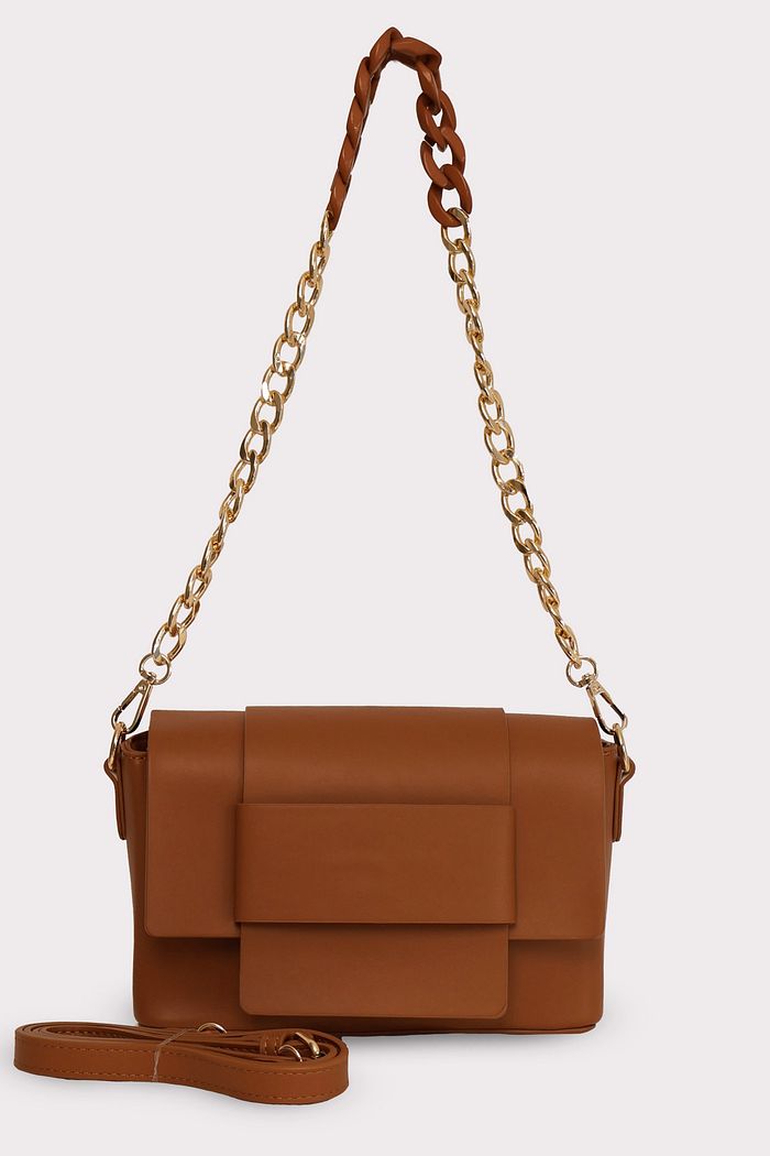 BOLSA COURO ECO CLARICE - CARAMELO