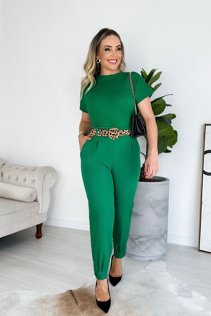 CALÇA  ALFAIATARIA PRISCILA - VERDE BANDEIRA