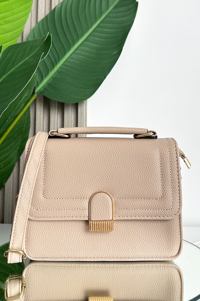 BOLSA COURO ECO AURORA  - BEGE MÉDIO