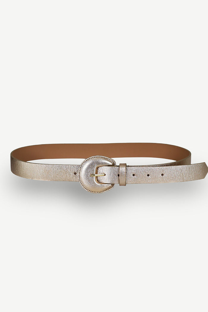 CINTO COURO KIRA - DOURADO