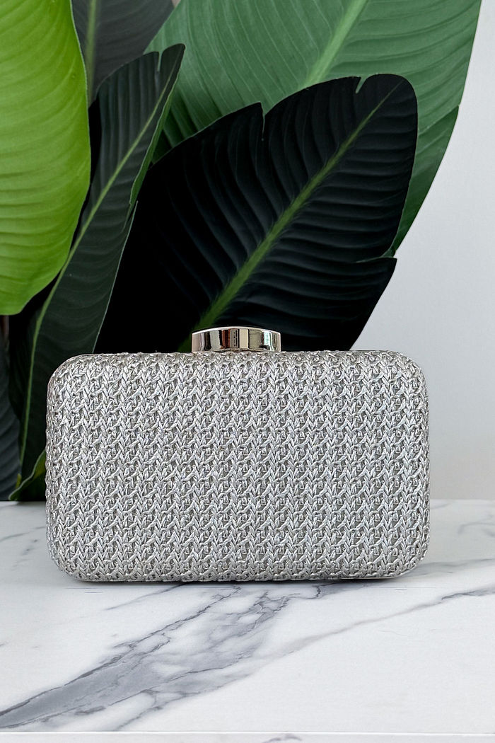 BOLSA CLUTCH PALHA SAFIRA - PRATA