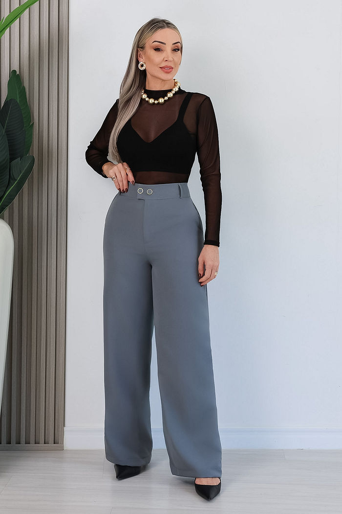 BODY TULE MANGA LONGA MONICA - PRETO