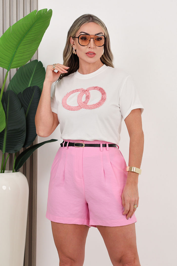 SHORT ALFAIATARIA ALICE - ROSA CHICLETE