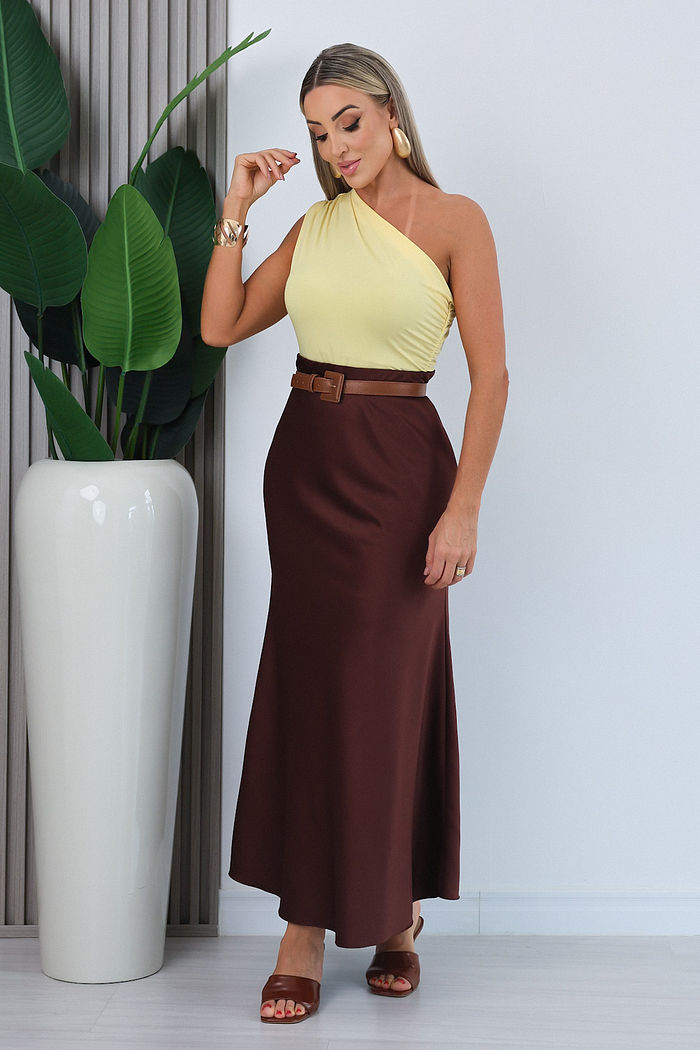 SAIA LONGUETE BIANCA - MARROM