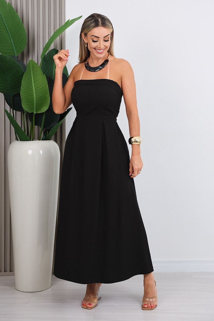 VESTIDO TOMARA QUE CAIA JAQUELINE - PRETO