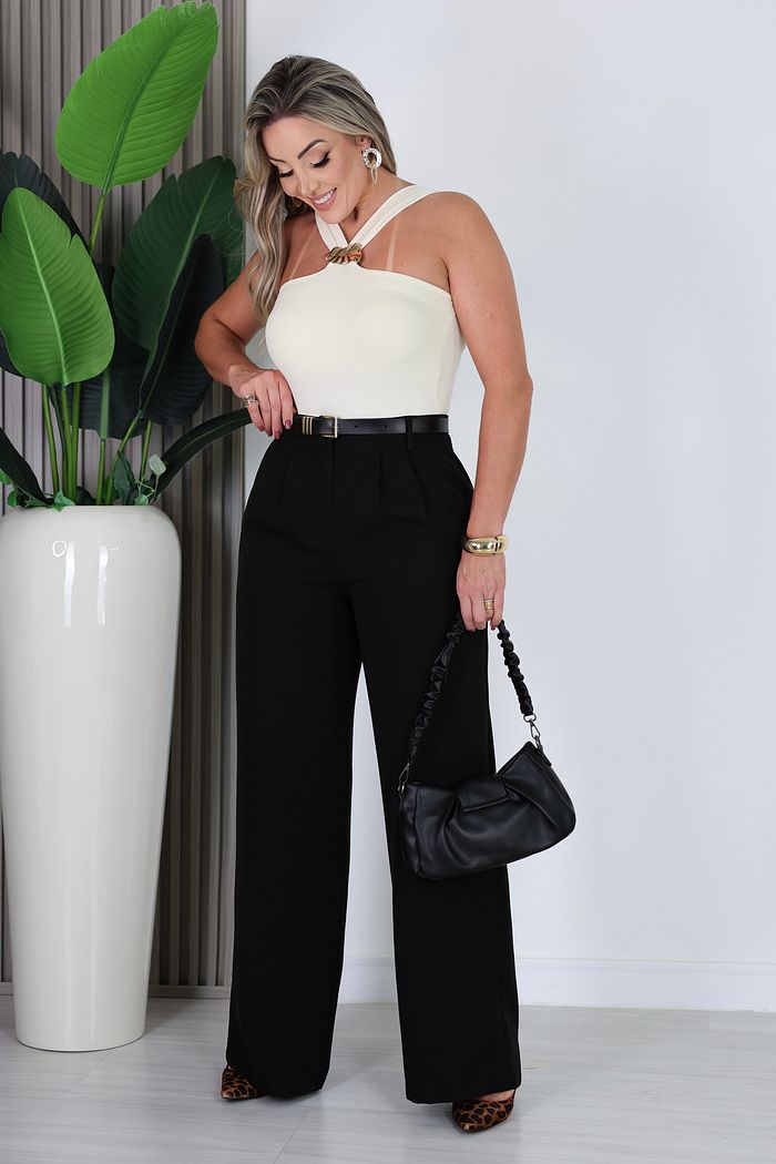 CALÇA ALFAIATARIA RETA IRIANE - PRETO