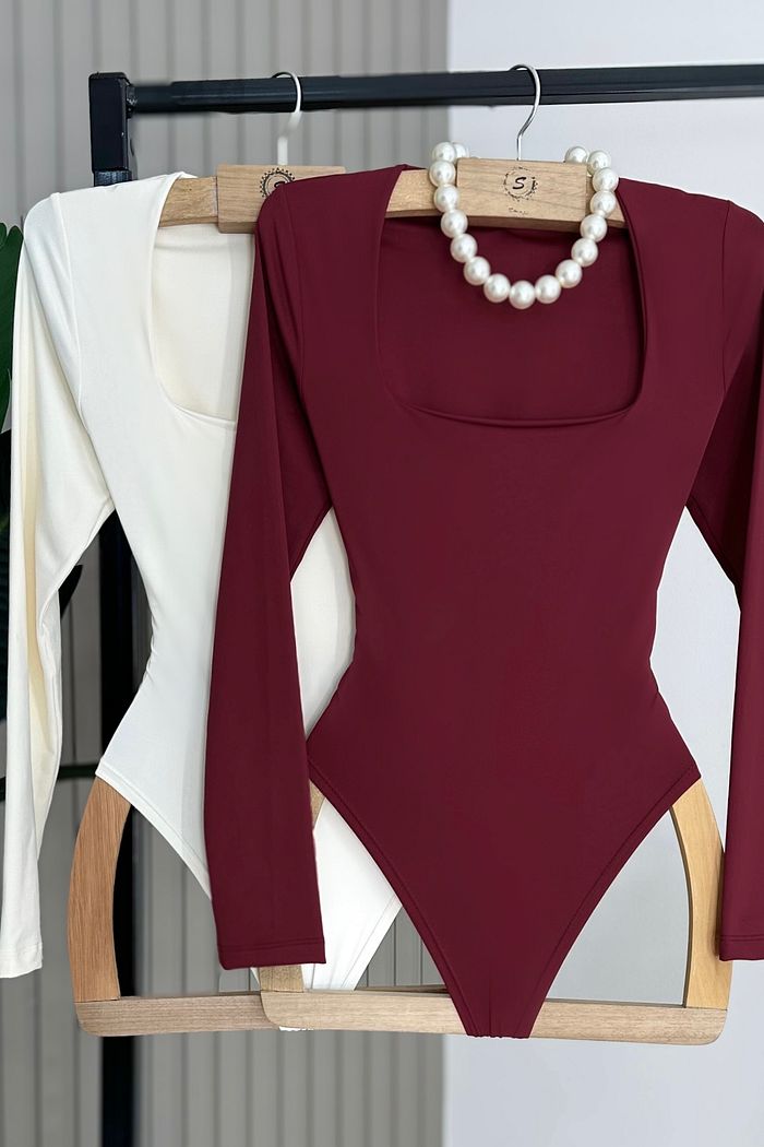 BODY MANGA LONGA CARMEN - CREME