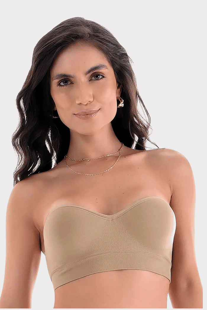 SUTIÃ TOMARA QUE CAIA S/ COSTURA ZEE RUCCI VALÉRIA - BEGE