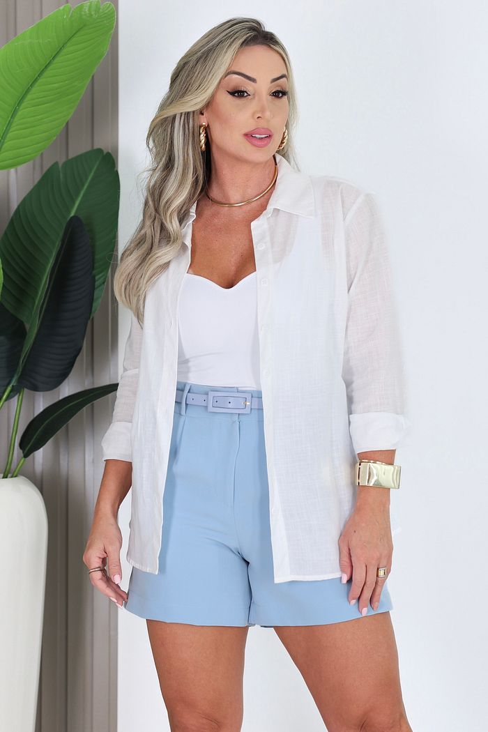 SHORT ALFAIATARIA TAILA - AZUL JEANS