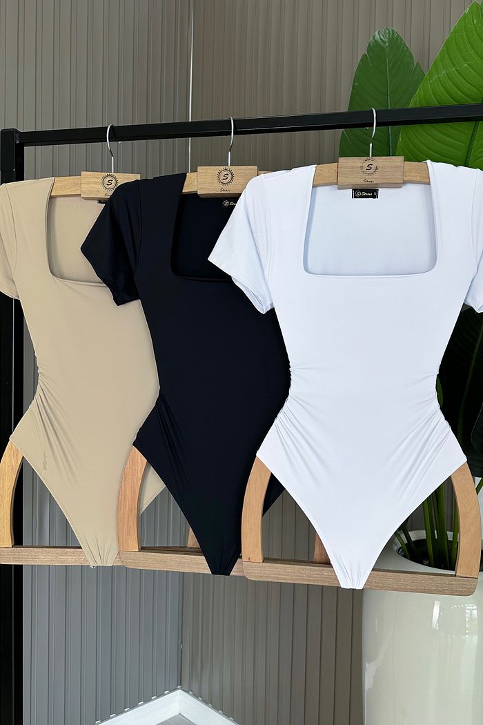 BODY MANGA CURTA ANDREIA - BRANCO