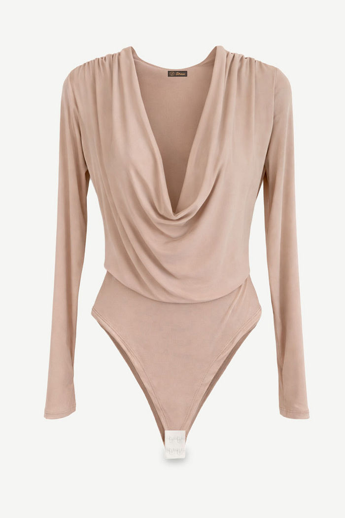 BODY MANGA LONGA JACIELE - BEGE CLARO