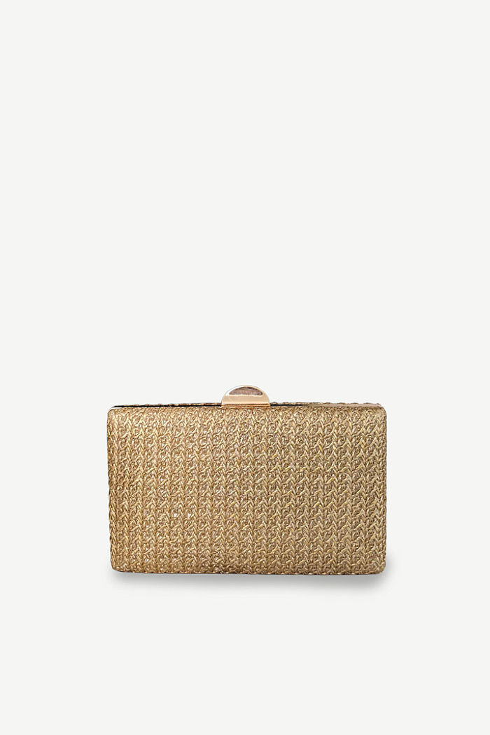 BOLSA CLUTCH PALHA C/ DOURADO REBECA