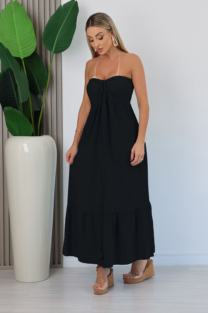 VESTIDO LONGO DRICA - PRETO