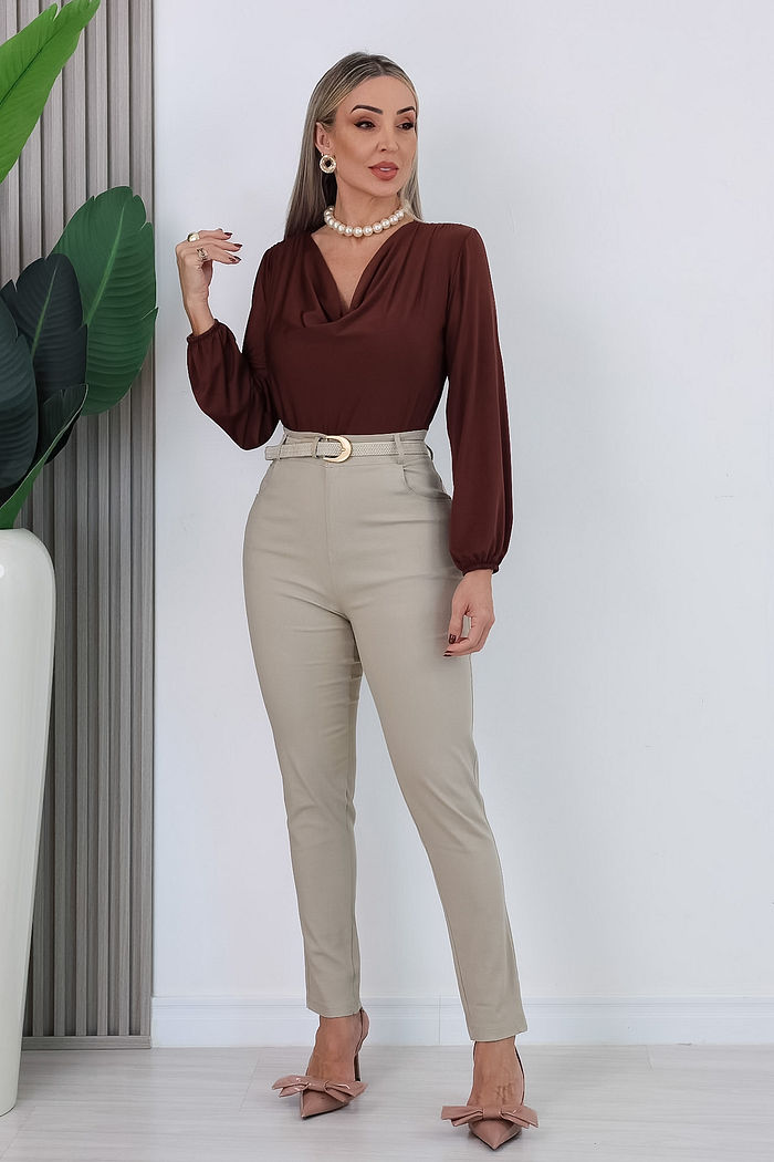 CALÇA SARJA JOSIANA - BEGE CLARO