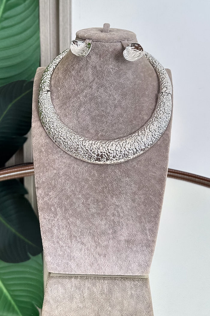 CONJUNTO COLAR E BRINCO RENATA - PRATA