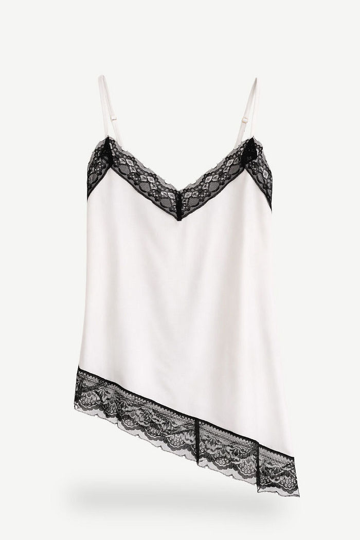 REGATA ALÇA FINA COM RENDA CRISTAL - OFF