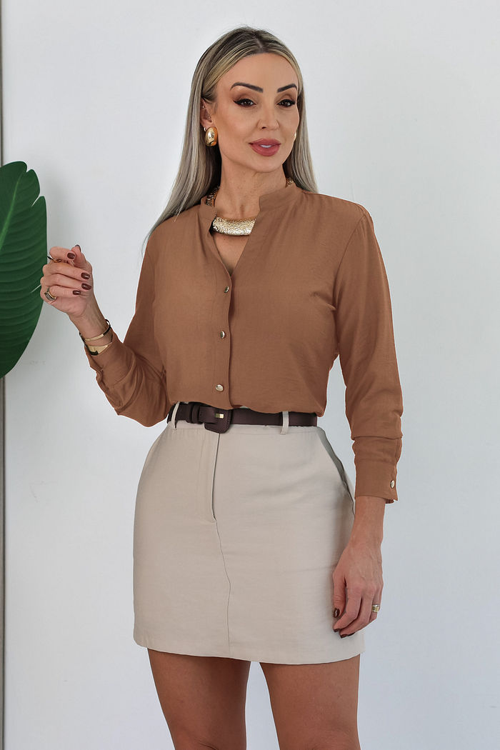 SHORT SAIA LUCIANA - BEGE CLARO