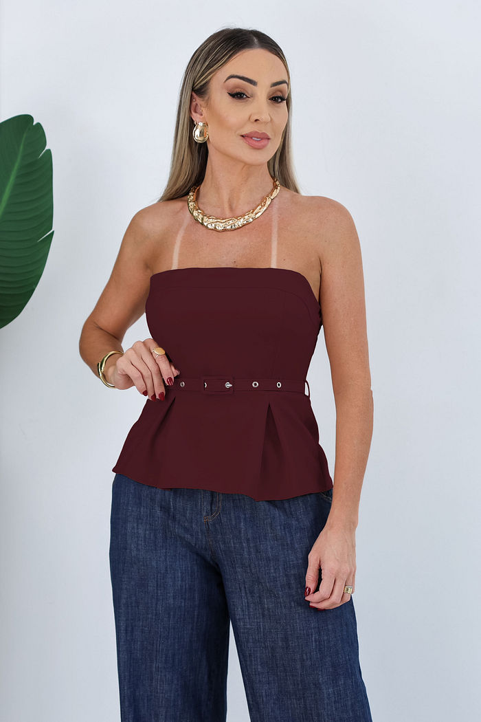 BLUSA TOMARA QUE CAIA MICAELA - MARSALA