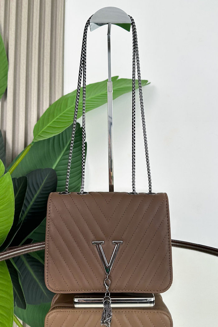 BOLSA COURO ECO GEORGIA - MARROM CAFÉ