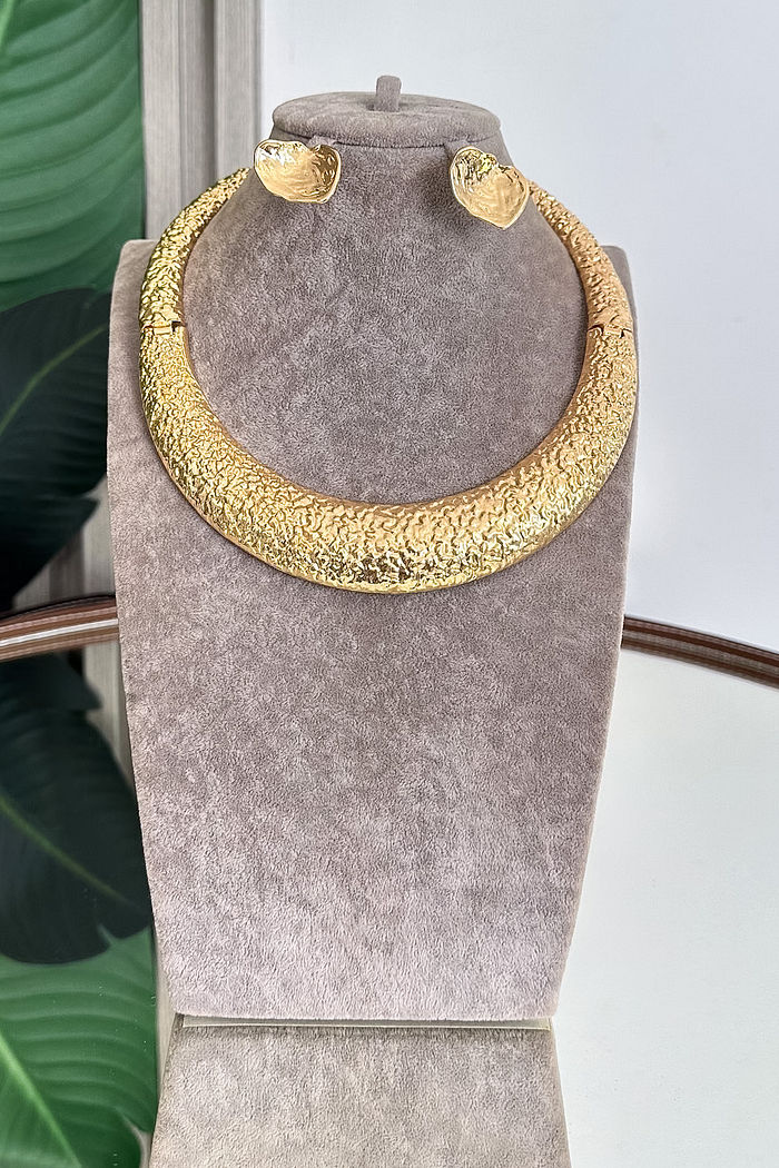 CONJUNTO COLAR E BRINCO RENATA - DOURADO