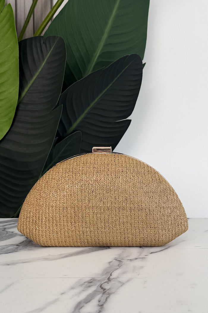 BOLSA CLUCTH PALHA C/ DOURADO LIGIA