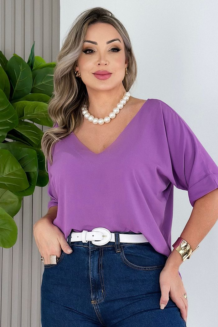 BLUSA AMPLA NIVIA -  LILÁS
