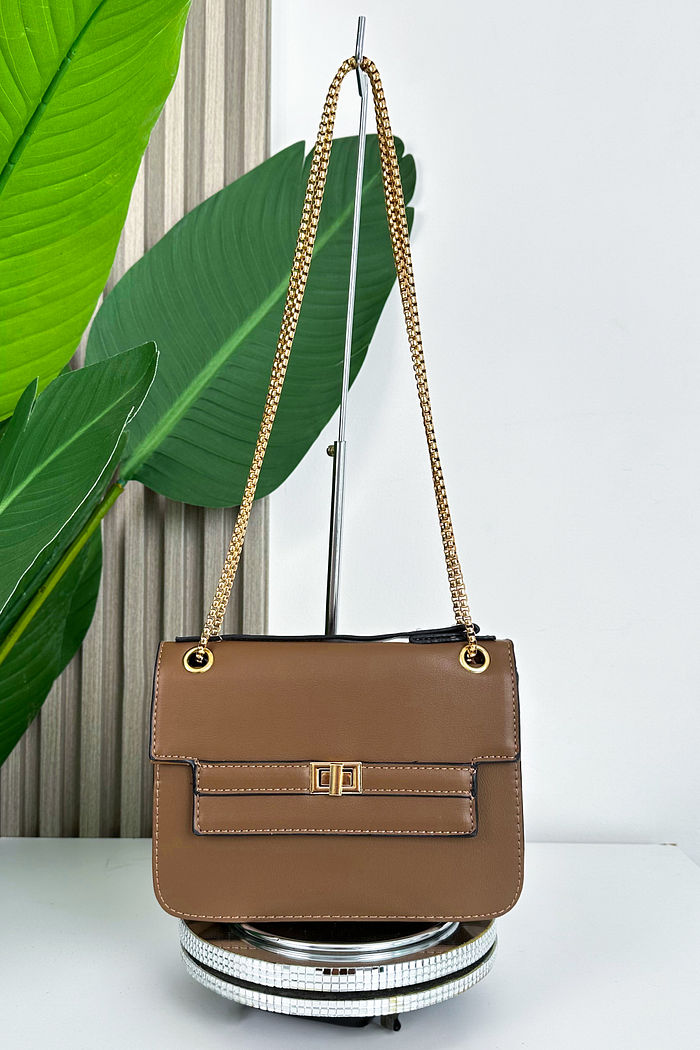 BOLSA COURO ECO OLGA - MARROM