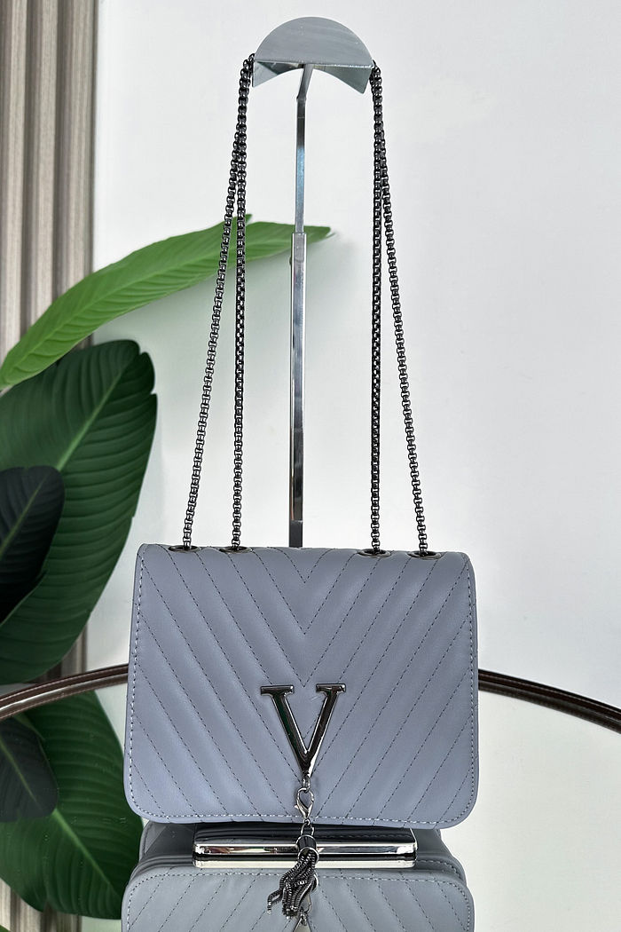 BOLSA COURO ECO GEORGIA - CINZA