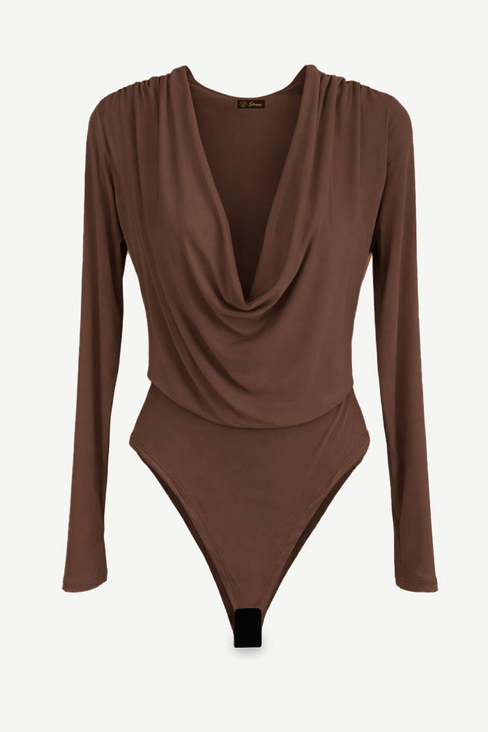 BODY MANGA LONGA JACIELE - MARROM