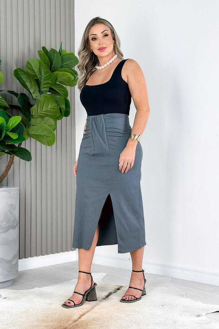 SAIA MIDI FRANCISCA - CINZA